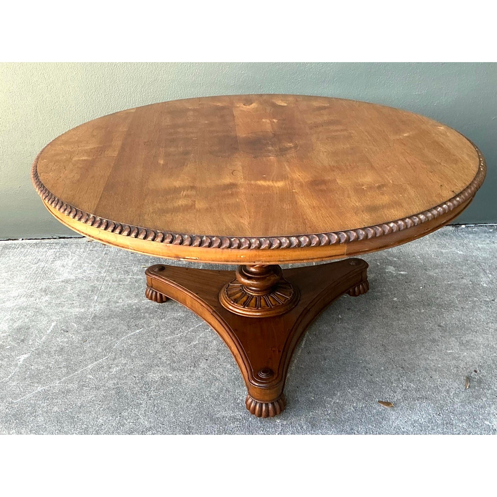 Vintage Turned Wood Dining Table - Top view