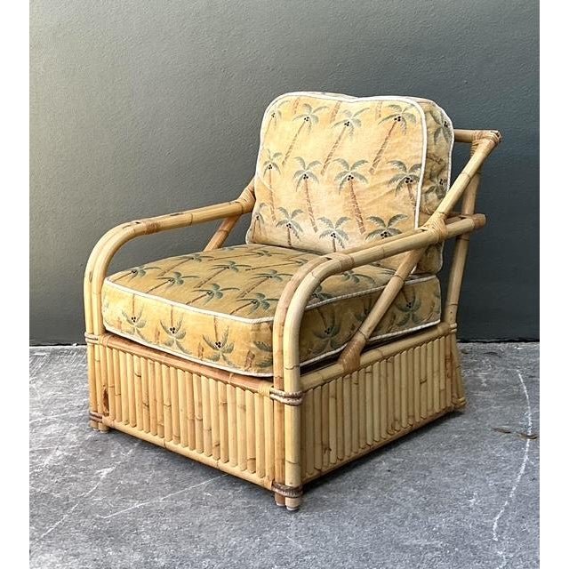 Vintage Bielecky Brothers Rattan Lounge Chair - Detail view