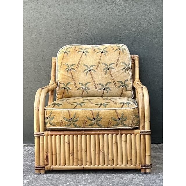 Vintage Bielecky Brothers Rattan Lounge Chair - Side view