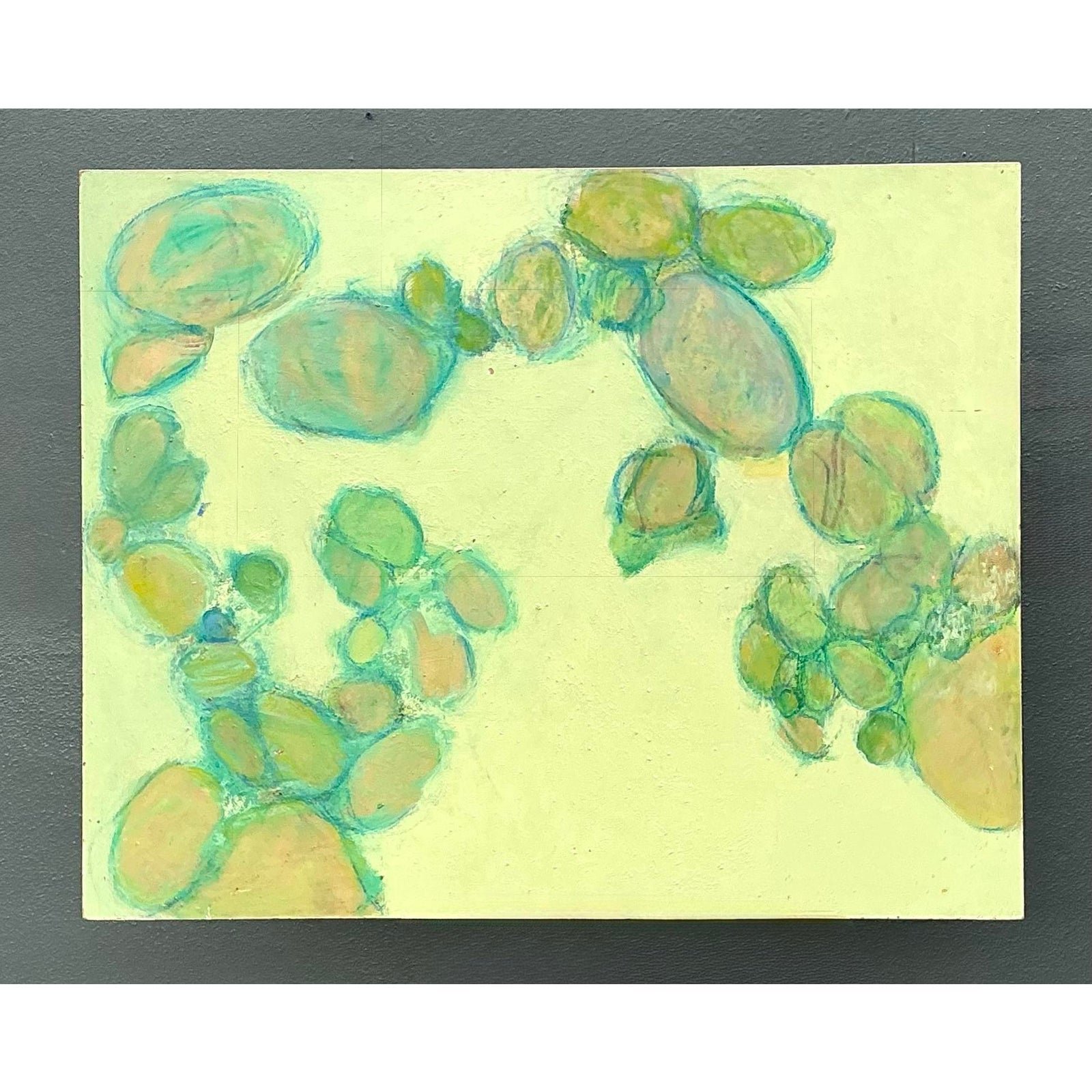 Vintage Original Abstract Oil on Canvas - Side view