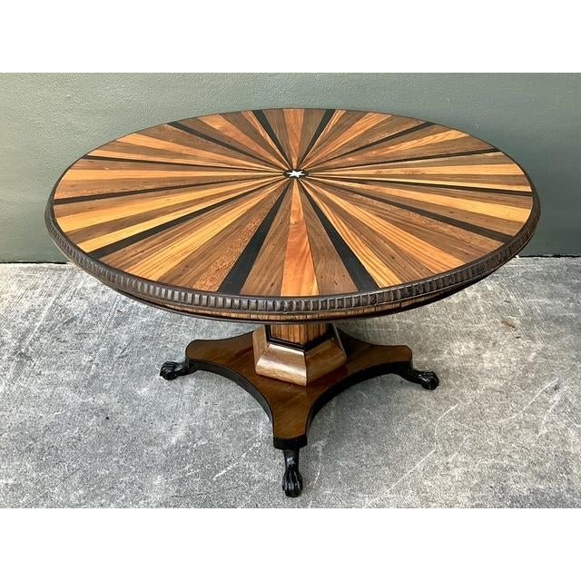 Vintage Starburst Inlay Dining Table - Back view
