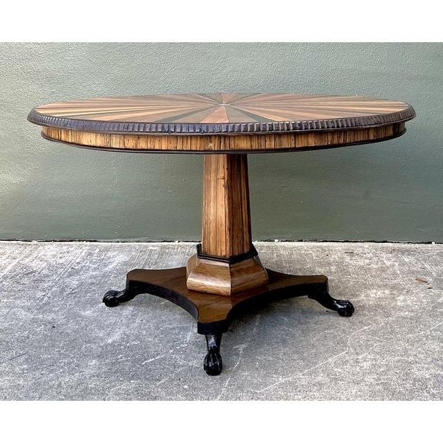 Vintage Starburst Inlay Dining Table - Top view