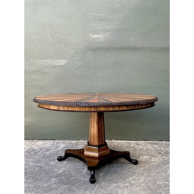 Vintage Starburst Inlay Dining Table - Detail view