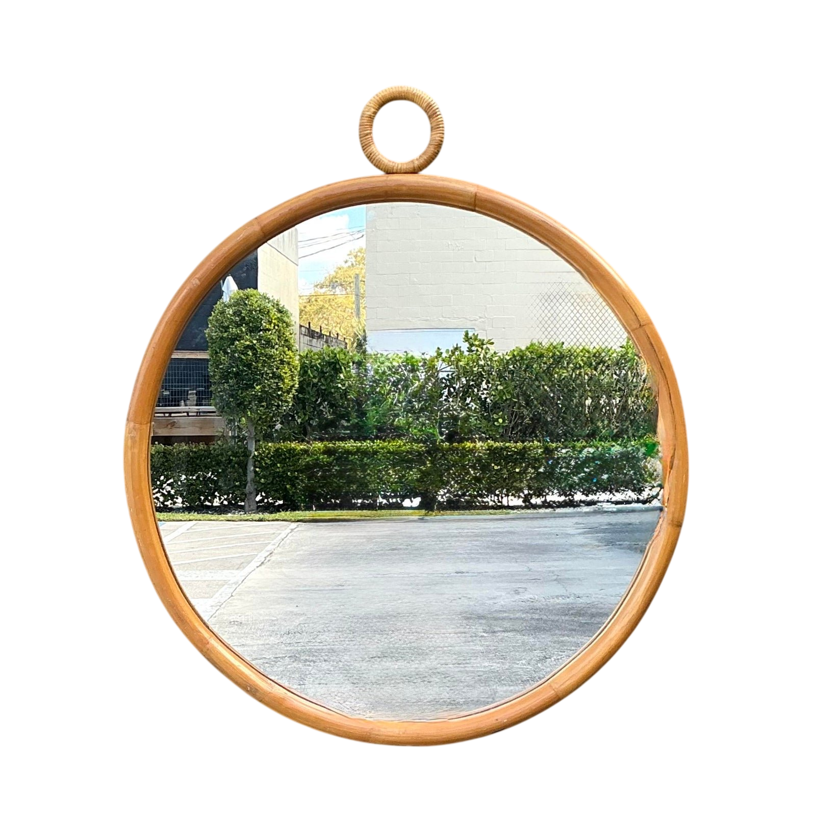 Vintage Bent Rattan Loop Mirror