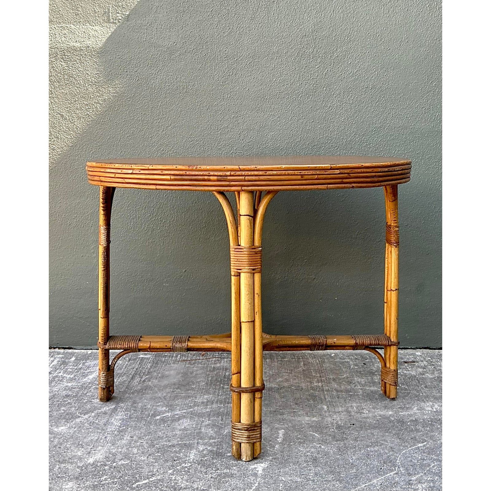 Vintage Bent Rattan Dining Table - Detail view
