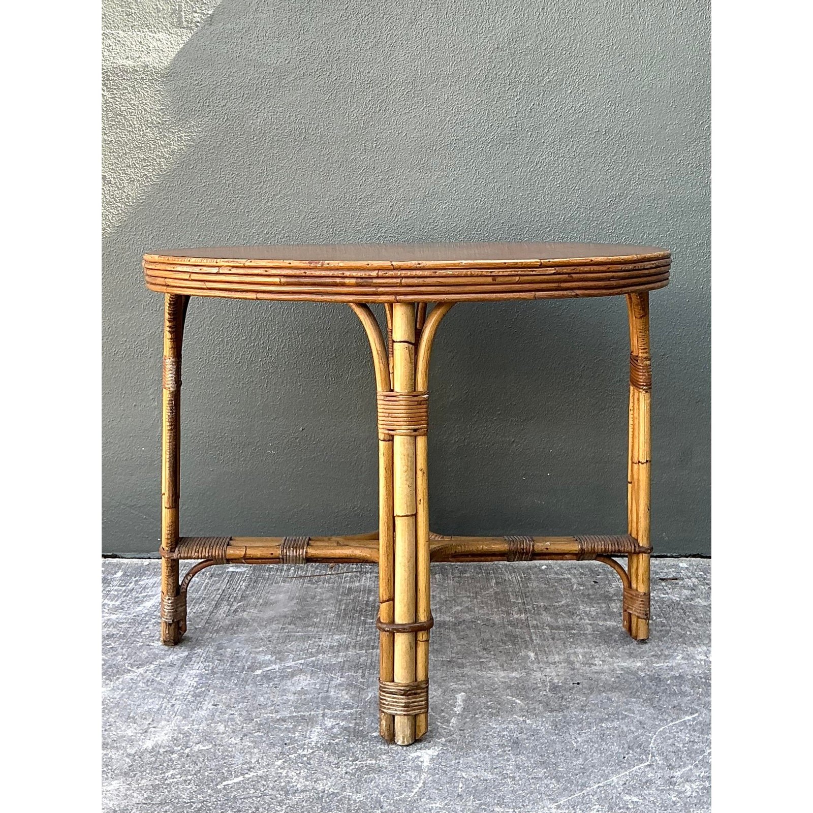 Vintage Bent Rattan Dining Table - Back view