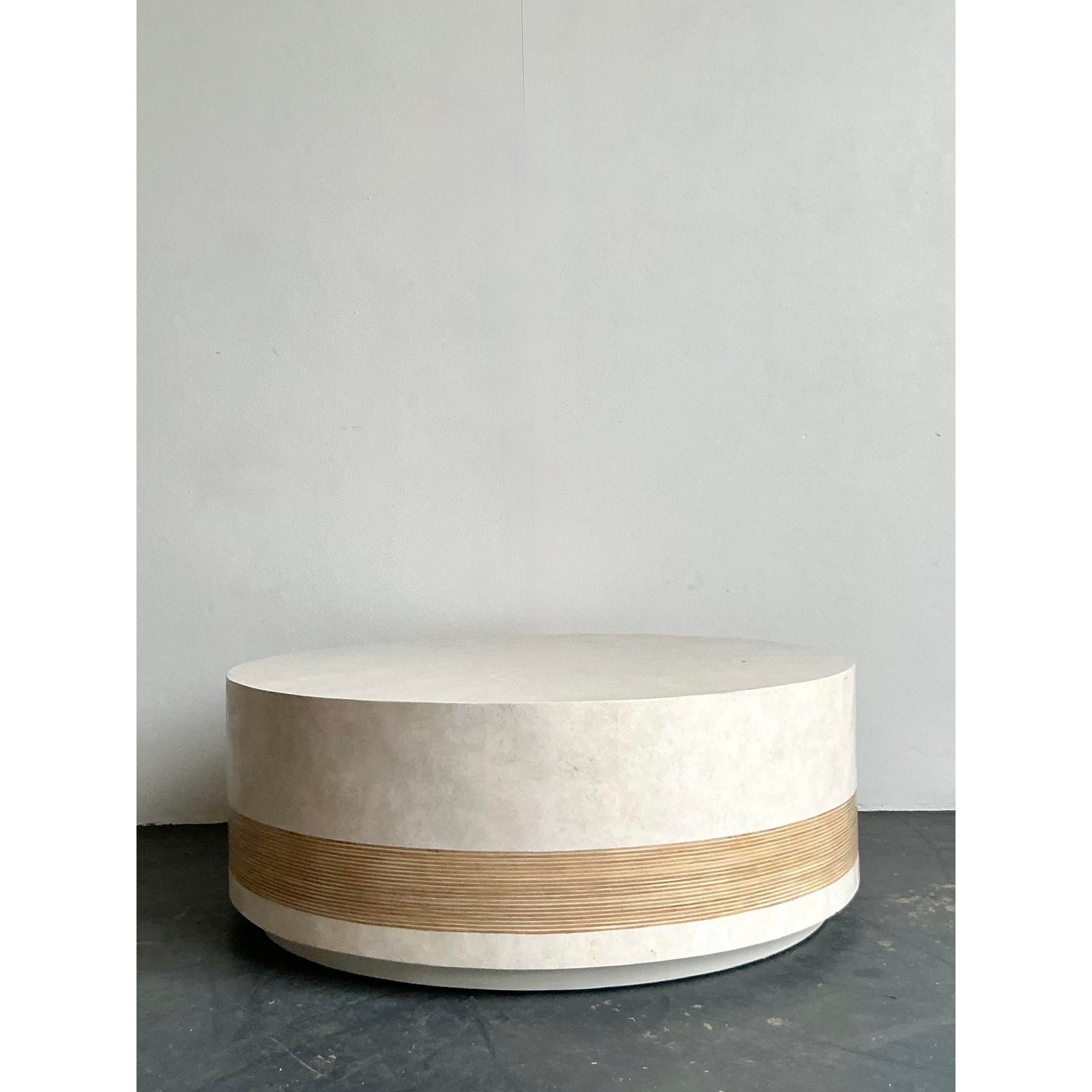 Vintage Boho Vangaurd “Alba” Tessellated Stone Coffee Table - Detail view