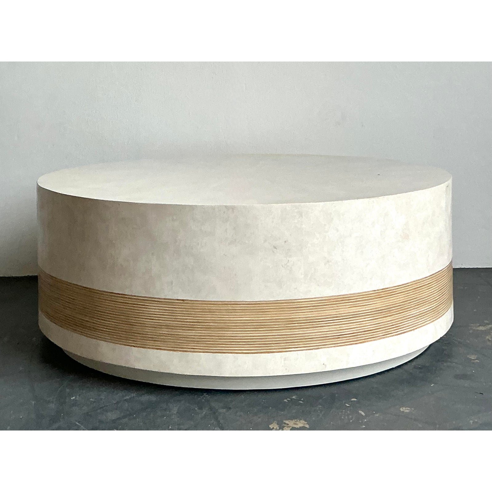 Vintage Boho Vangaurd “Alba” Tessellated Stone Coffee Table - Side view