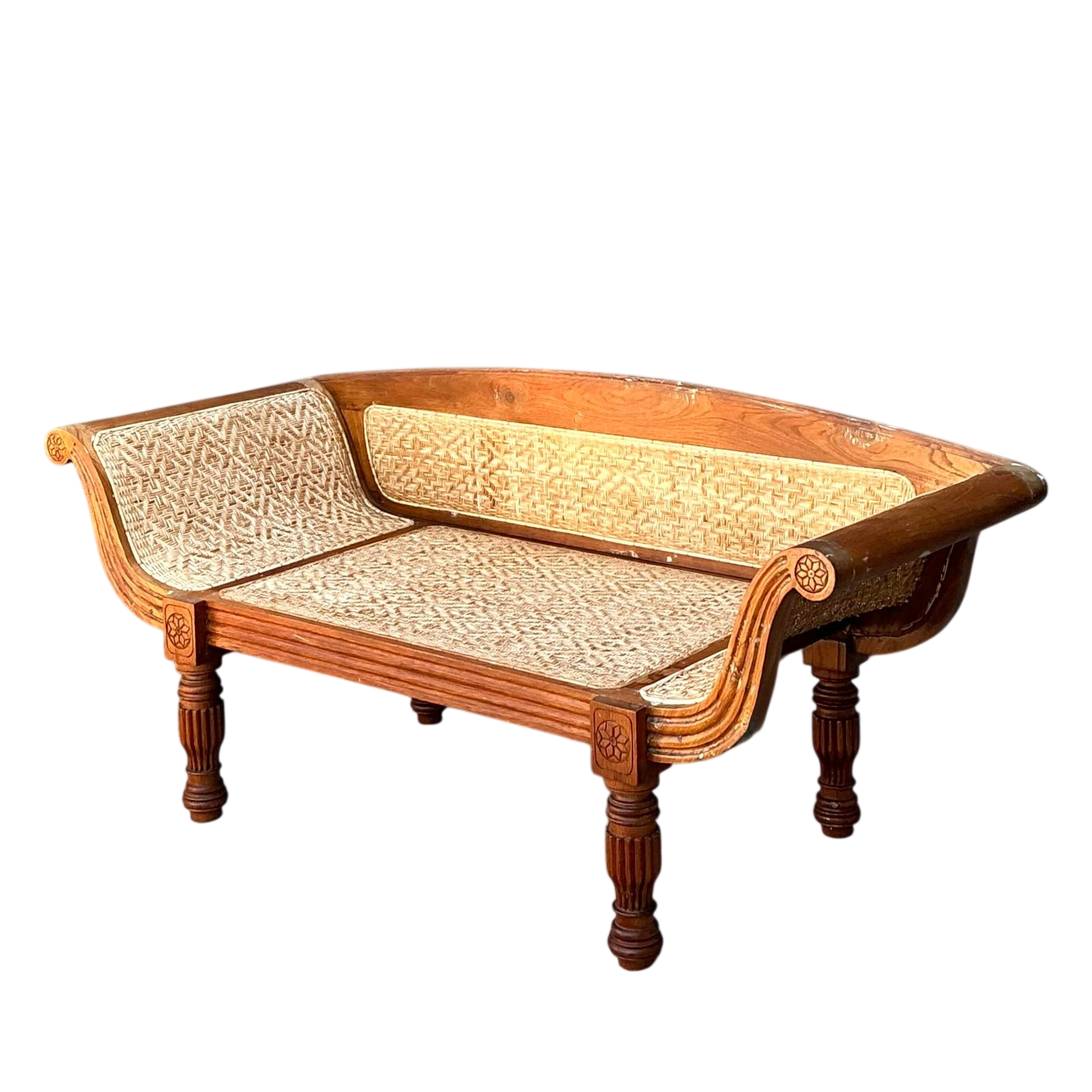 Vintage Anglo Indian Cane Settee
