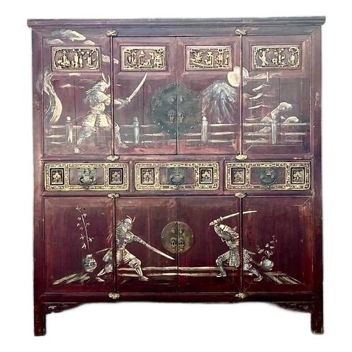 Vintage Asian 18th Century Hand Painted Cabinet