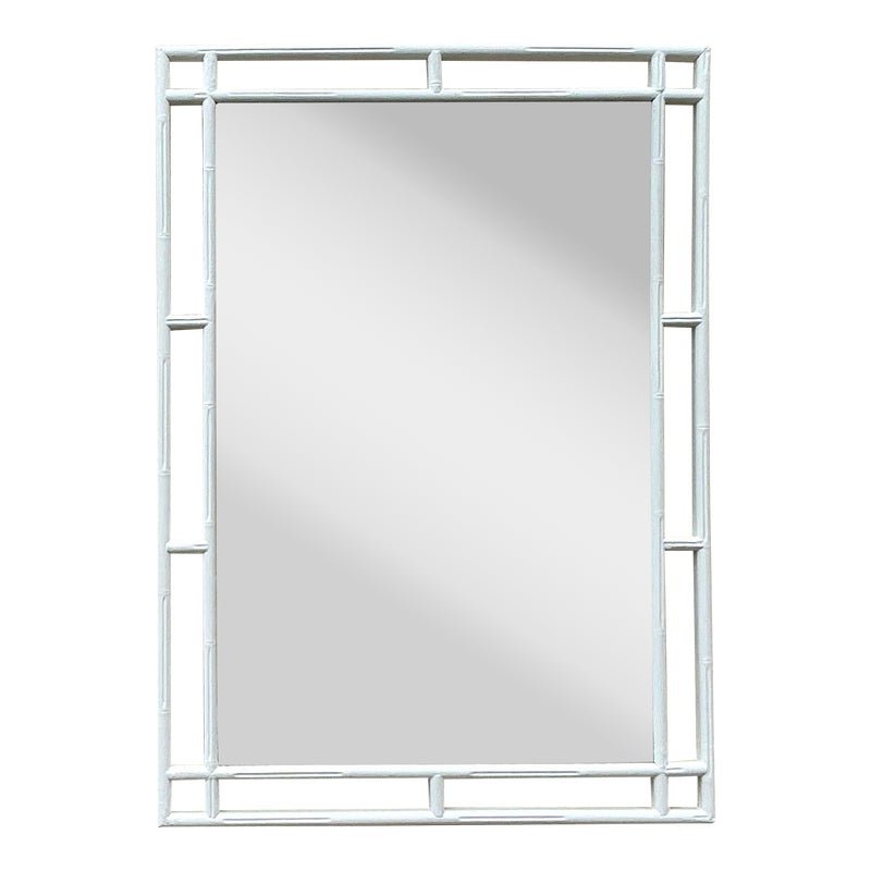 Vintage Coastal Carved Bamboo Mirror