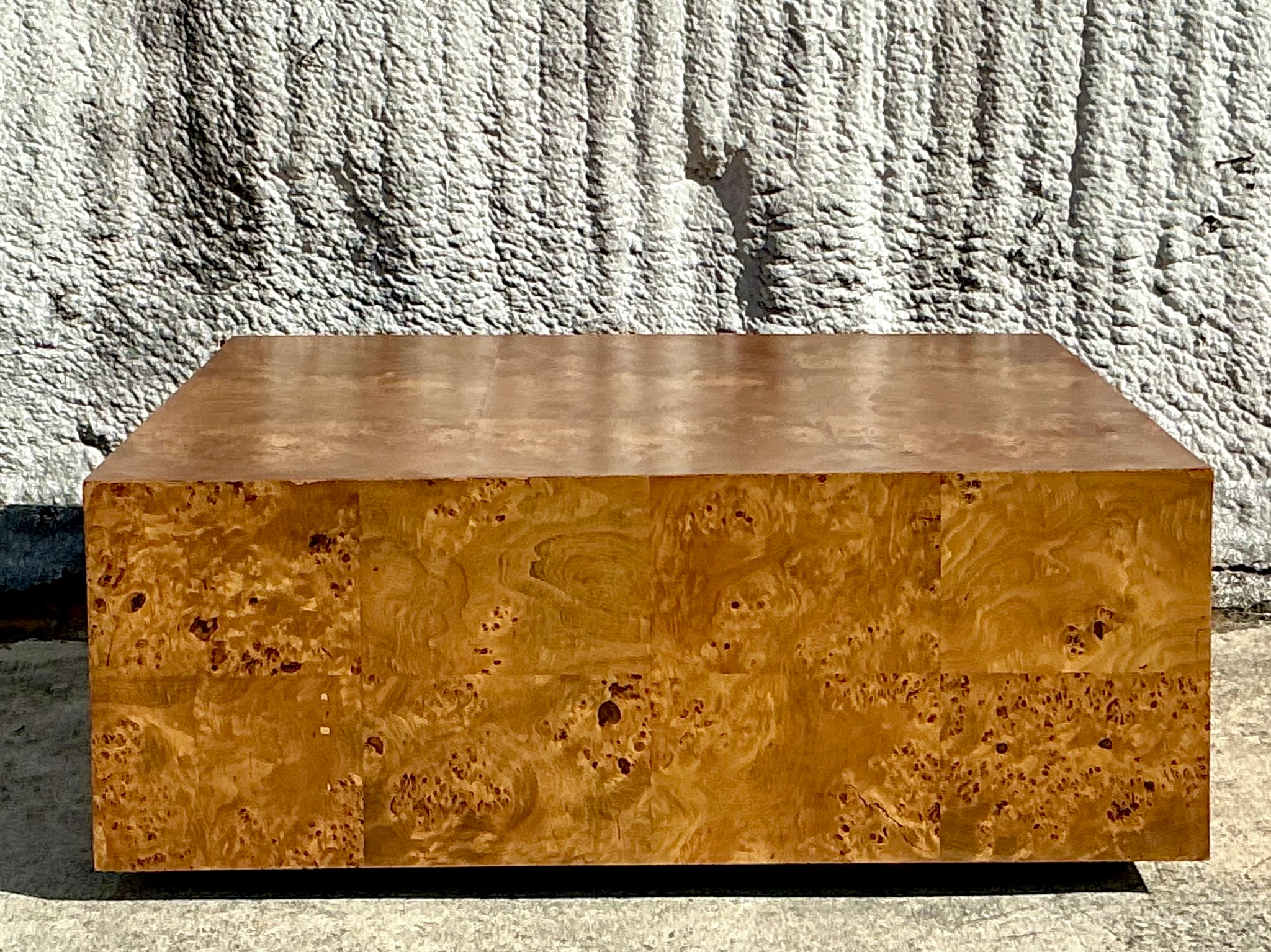 1970s Vintage Boho Large Burl Wood Coffee Table - Back view