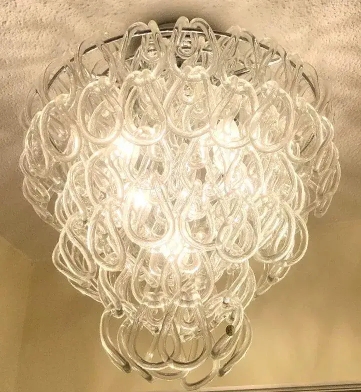 1970s Vintage Giogali 50 Murano Glass Loop Chandelier - Detail view