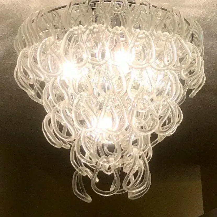 1970s Vintage Giogali 50 Murano Glass Loop Chandelier - Top view