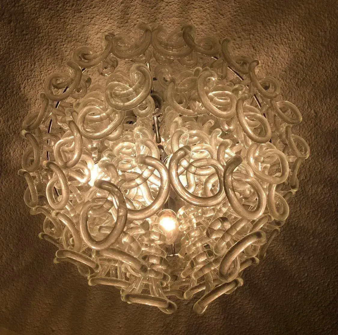 1970s Vintage Giogali 50 Murano Glass Loop Chandelier - Back view