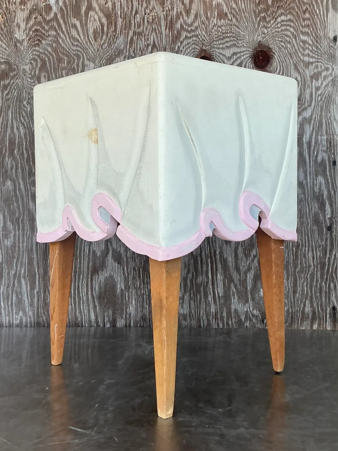 1980s Vintage Boho Tromp L’oiel Side Table - Back view