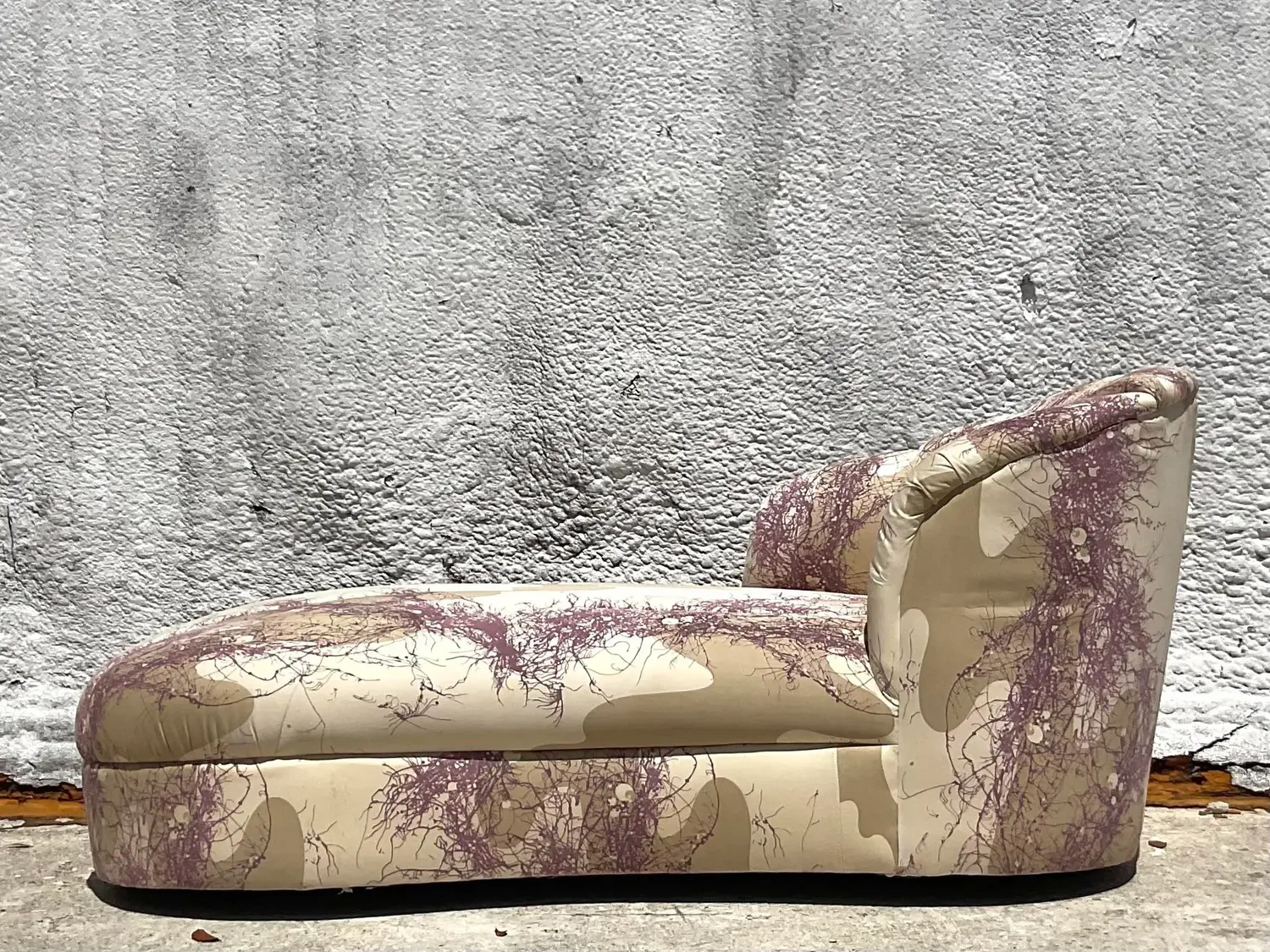 1980s Vintage Custom Channel Tufted Chaise Lounge - Top view