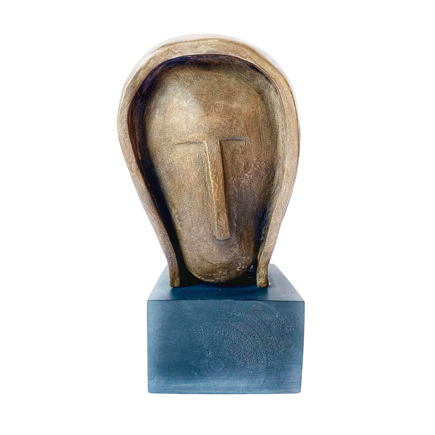 Abstract Sculpture of Woman’s Head Signed J. Dersh - Detail view
