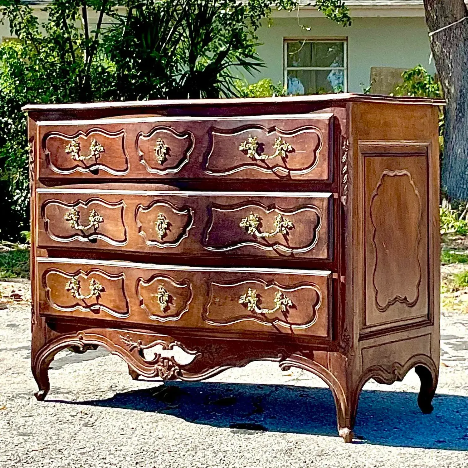 Antique Regency 19th Century Carved French Chest of Drawers - Back view
