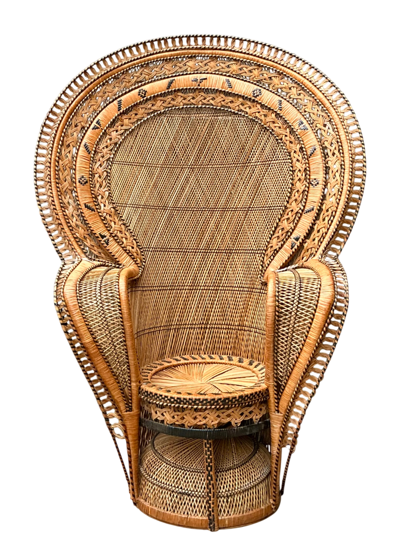 Vintage King Cobra Woven Rattan Peacock Chair