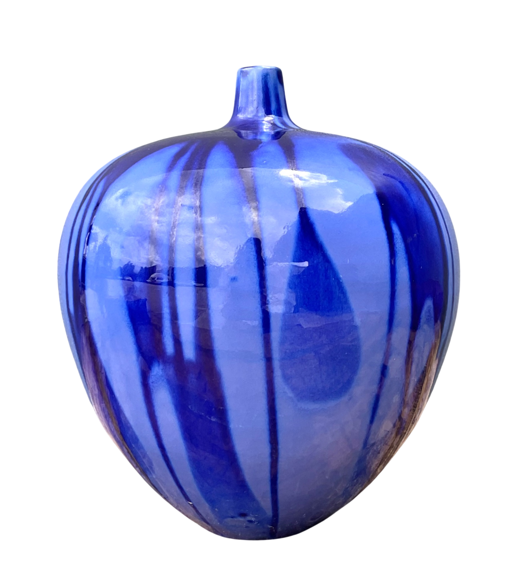 Vintage Drip Glaze Blue Ceramic Vase