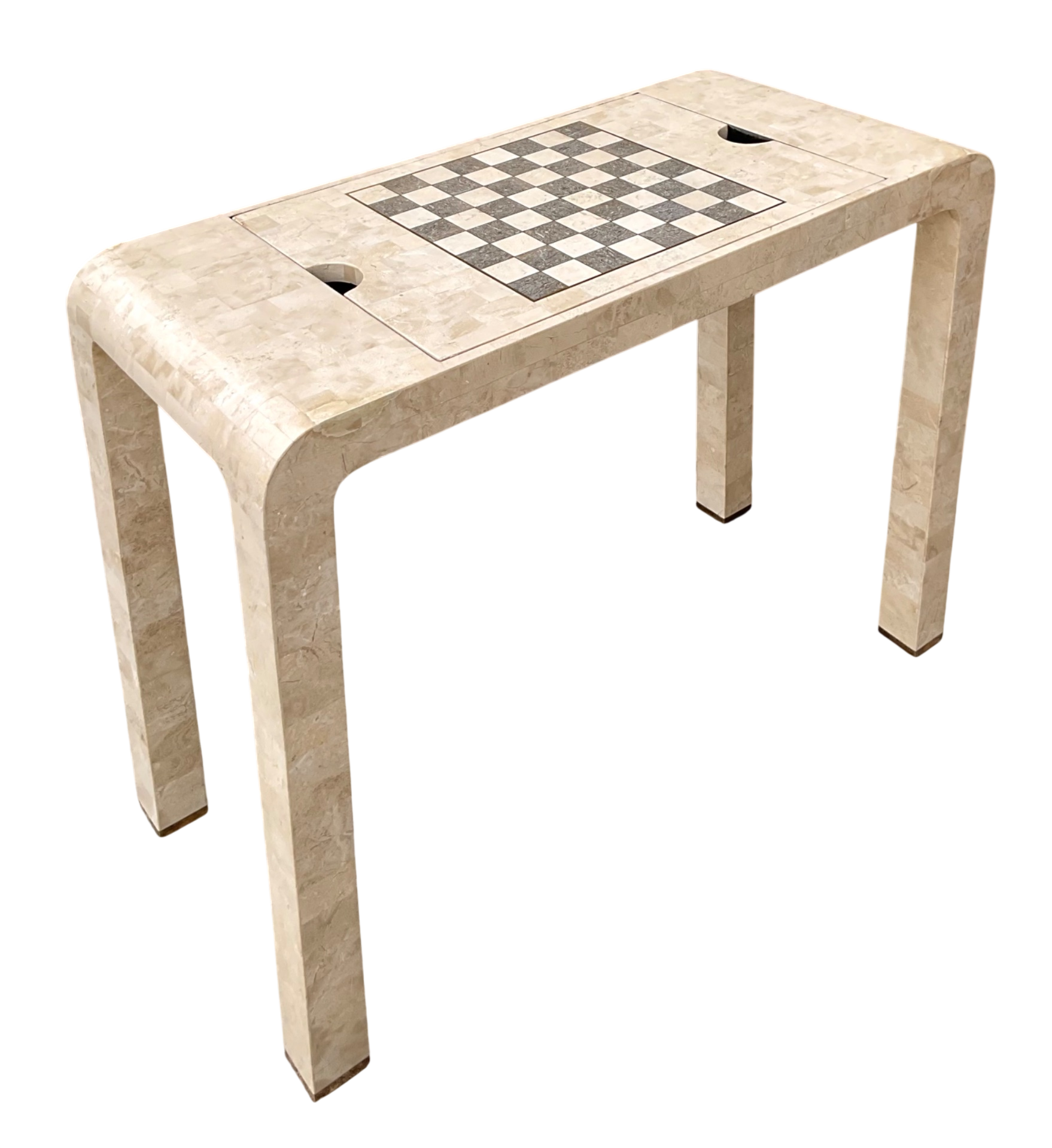 Vintage Tessellated Stone Chess and Backgammon Table