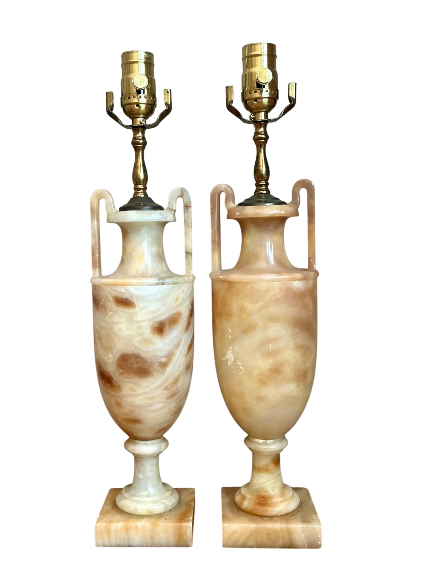 Vintage Onyx Urn Table Lamps - A Pair