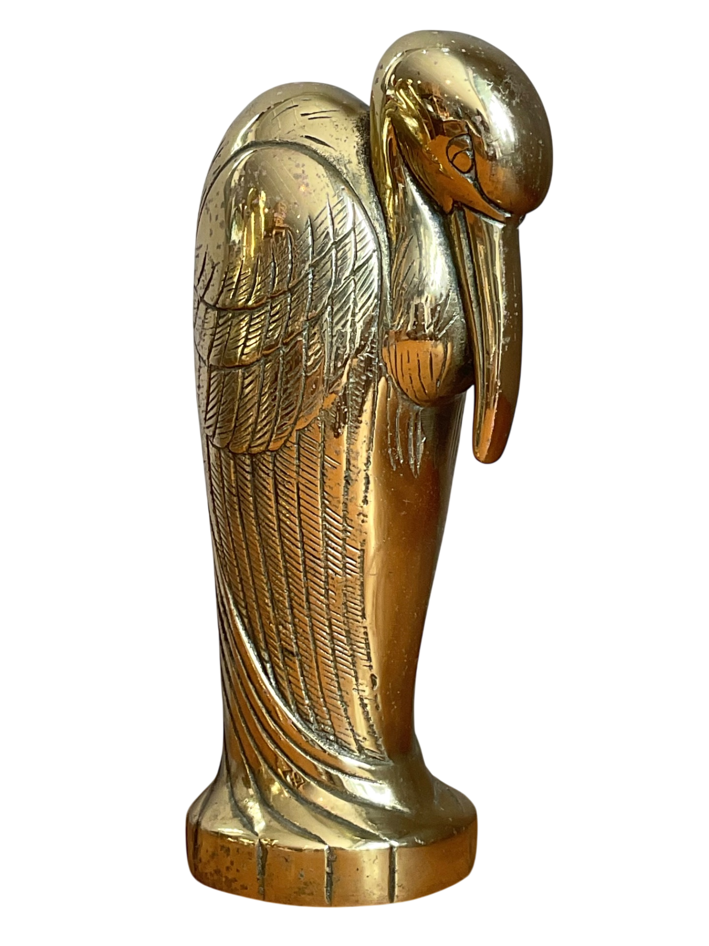 Vintage Brass Heron Statue