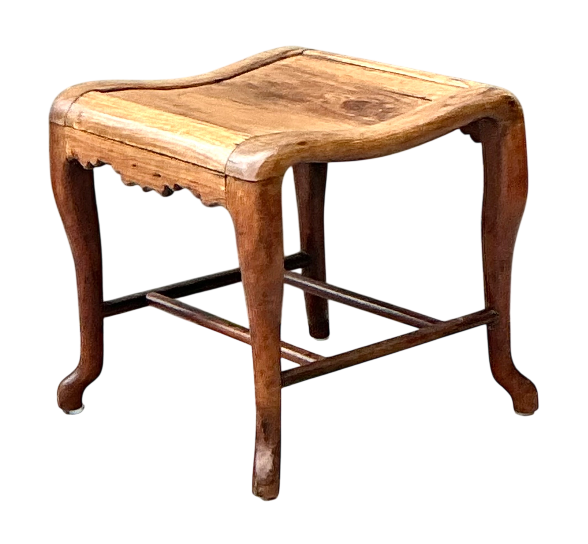 Vintage Handcrafted Wooden Accent Stool