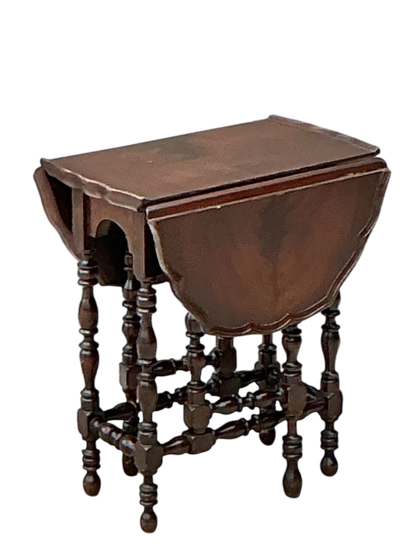 Vintage Turned Leg Drop Leaf Table