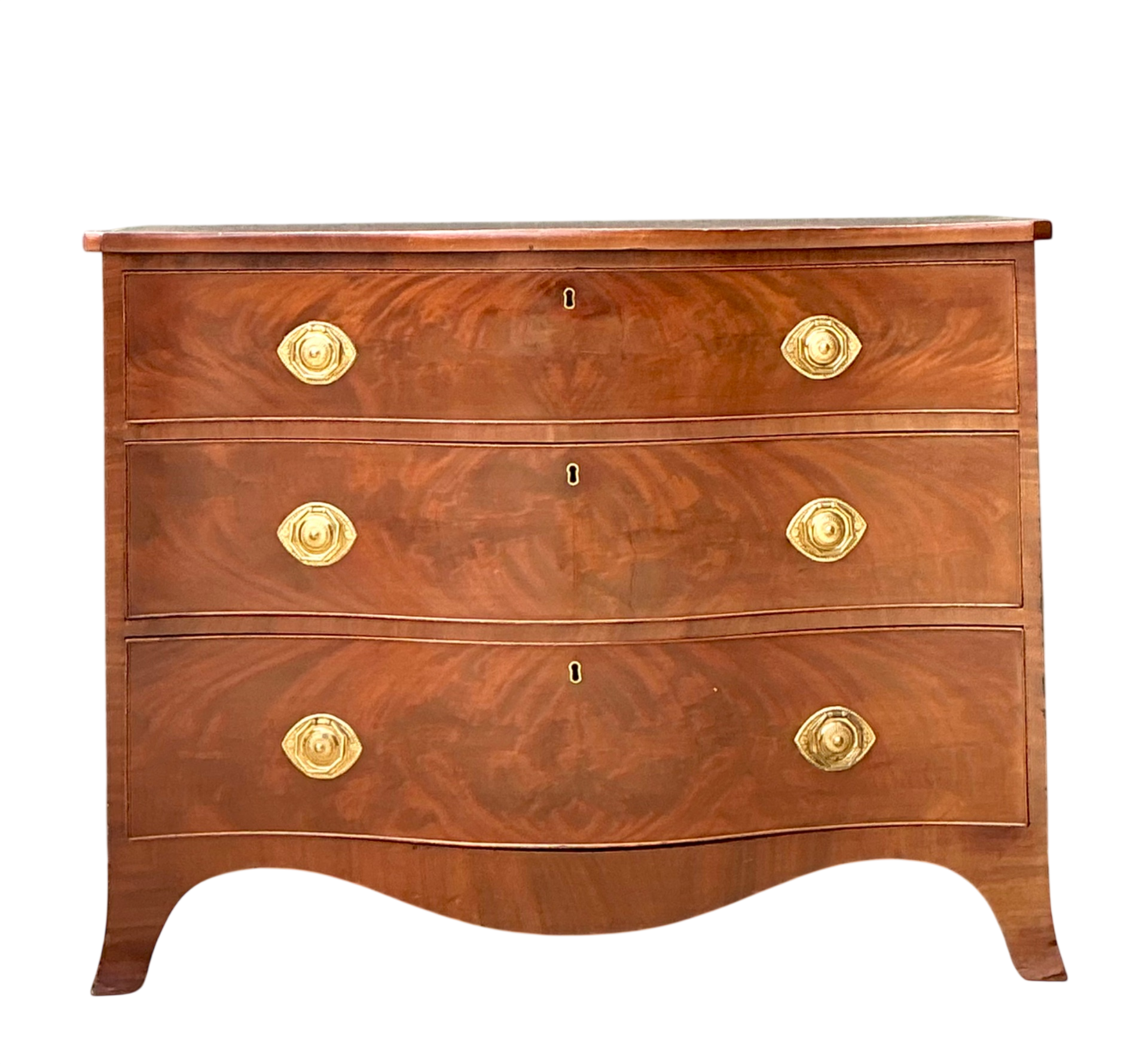 Vintage George 111 Serpentine Commode