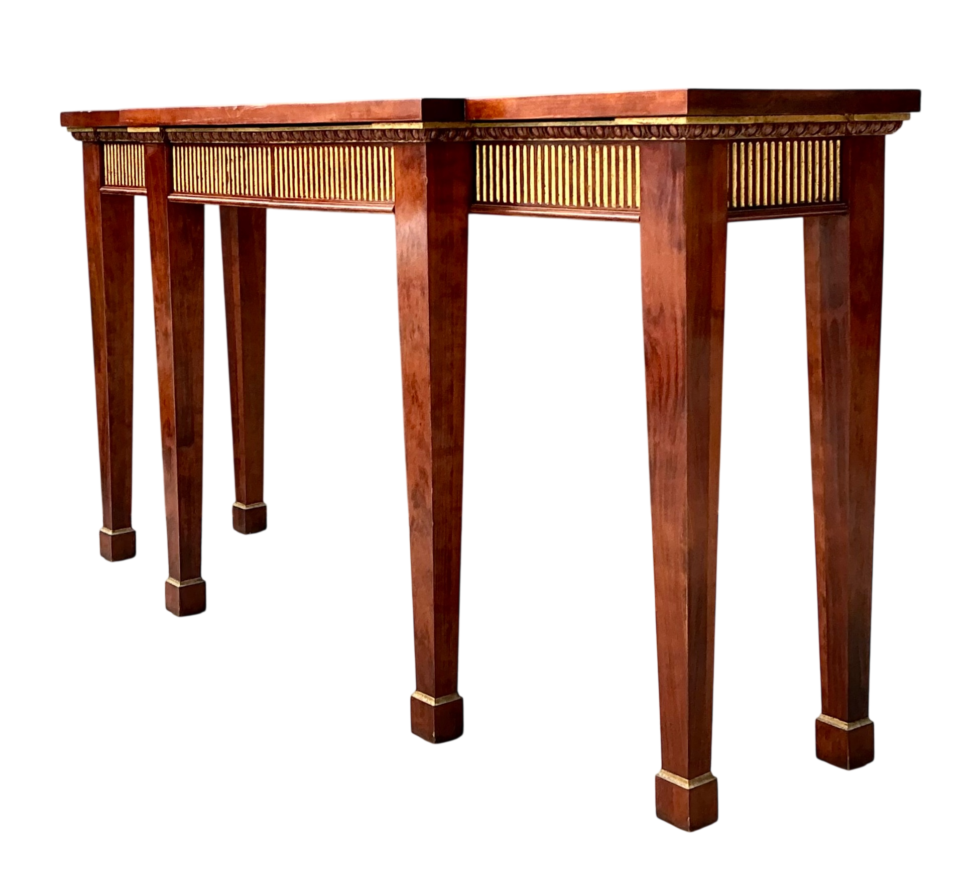 Vintage Neoclassical Gilt Tipped Console Table
