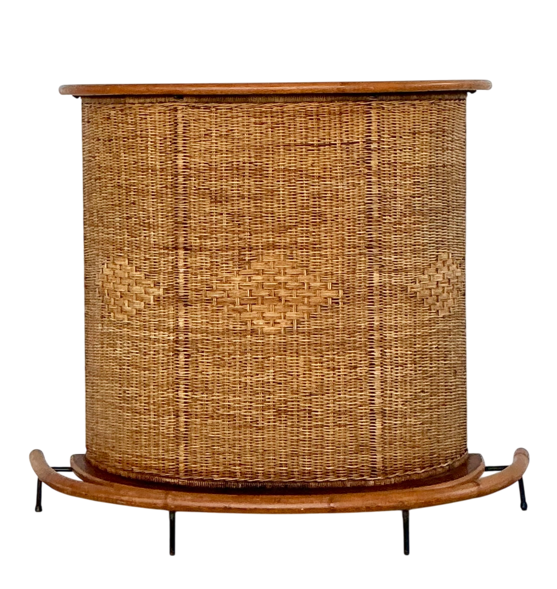 Vintage Diamond Weave Rattan Dry Bar