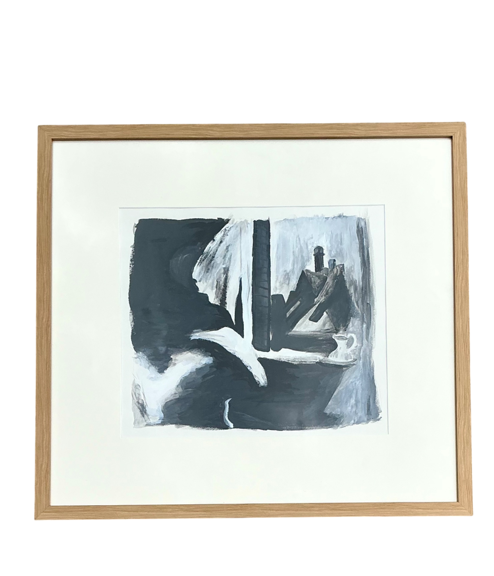 Vintage Original Abstract Oil On Paper 