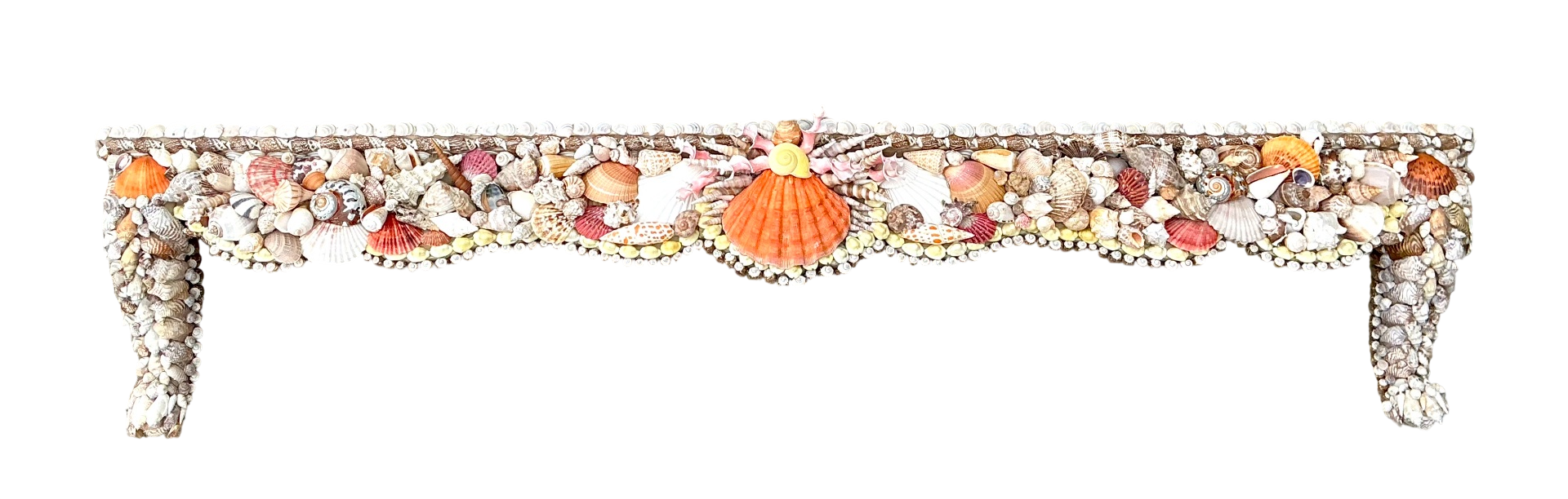 Vintage Shell Encrusted Wall Shelf