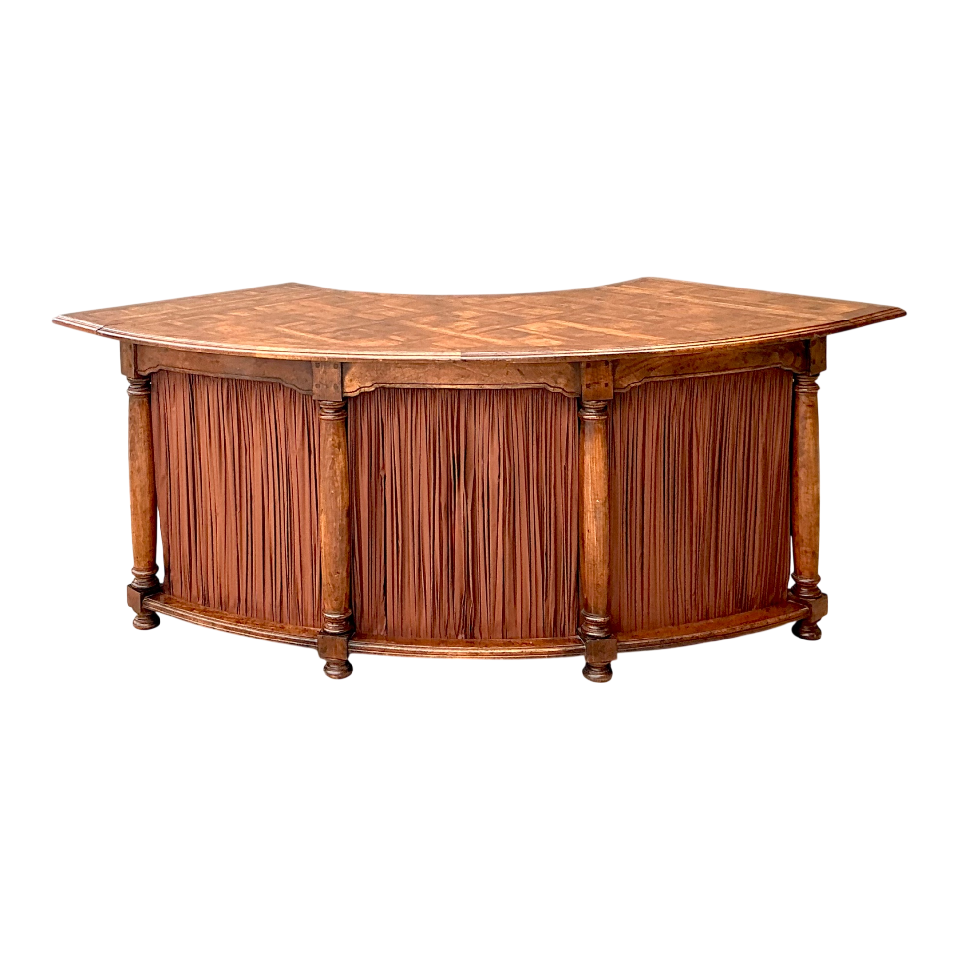 Vintage Shirred Fabric Extendable Desk