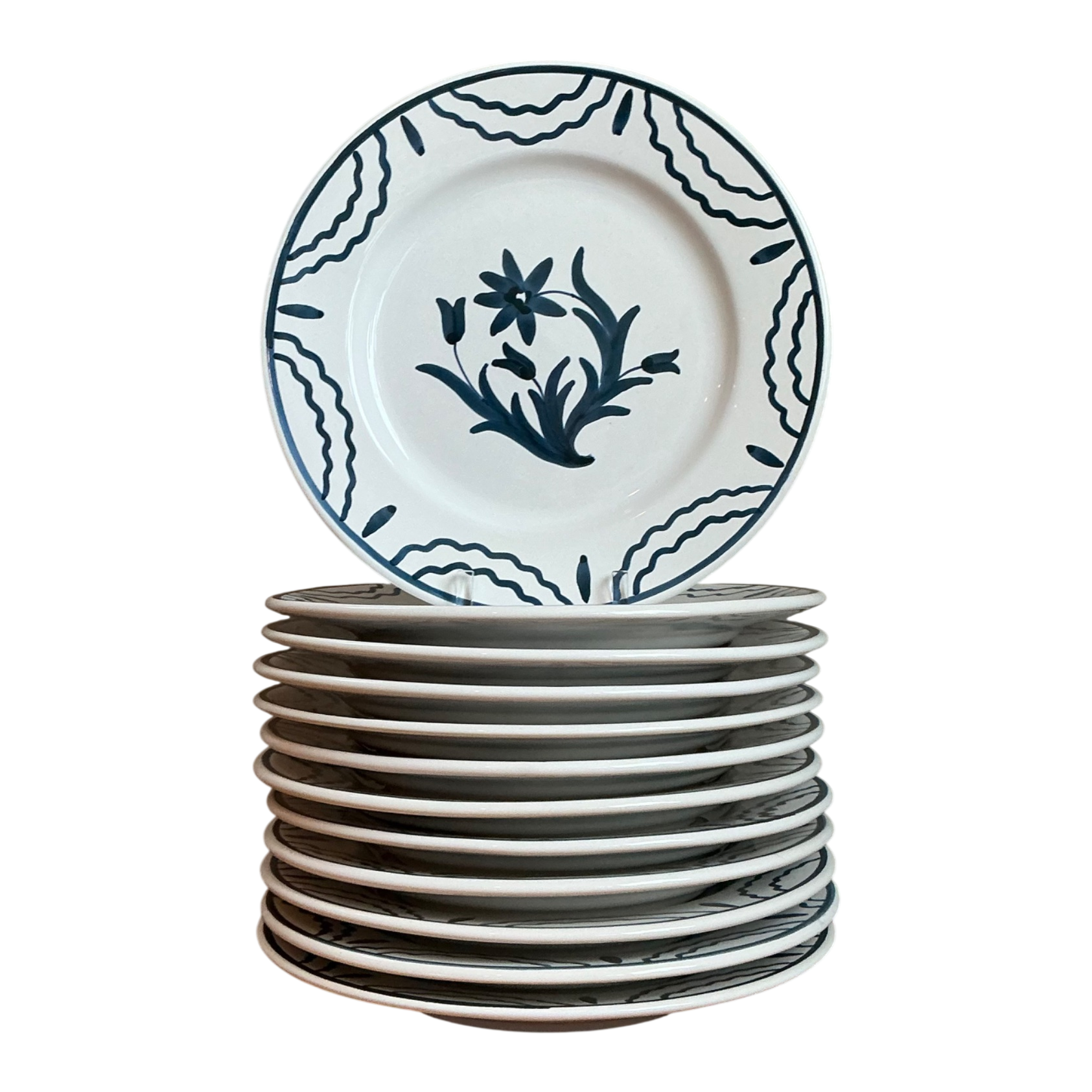 Vintage Penny Morrison Hand Painted Salad Plates - Set Of 12