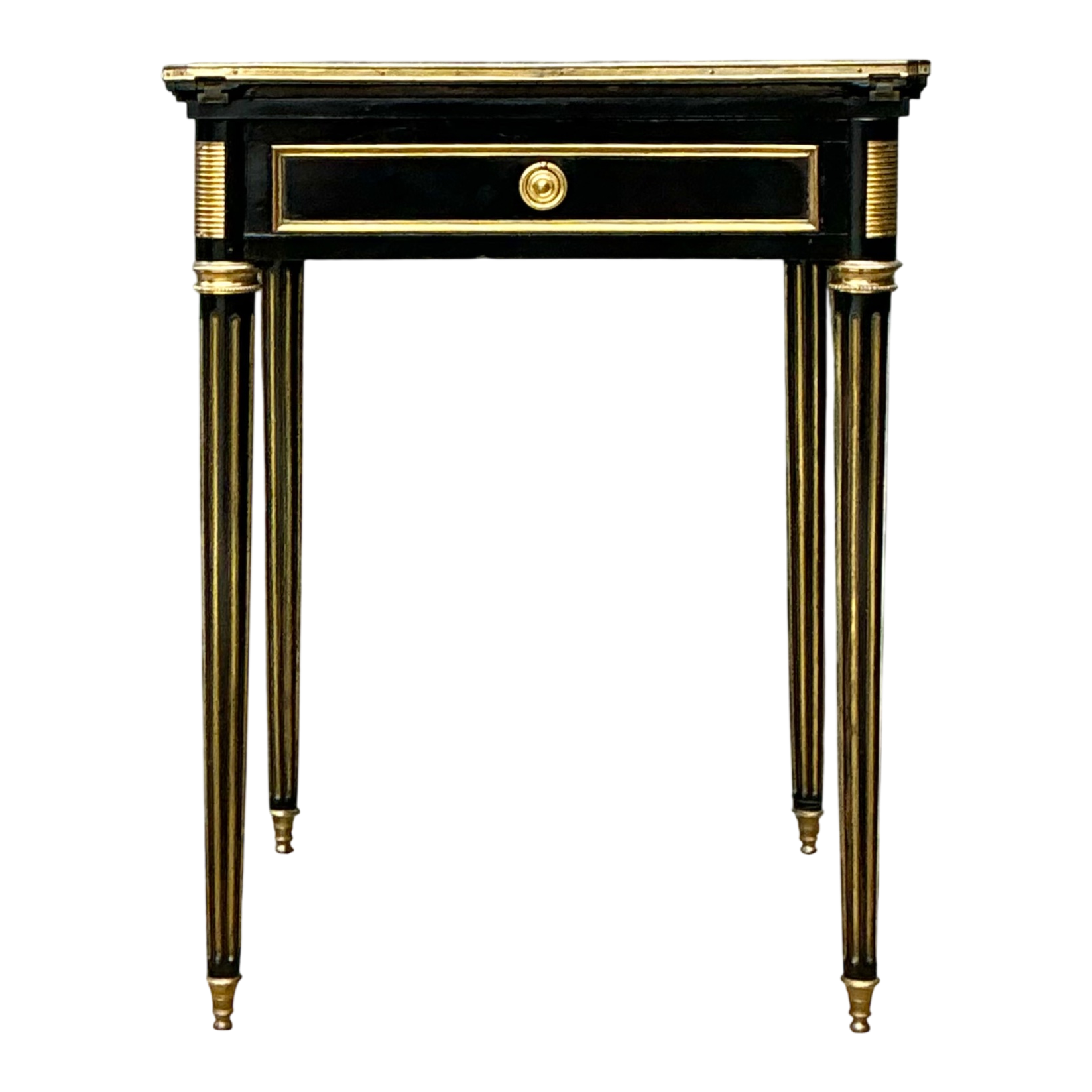 Vintage  Neoclassical Gilt Tipped Extendable Card Table