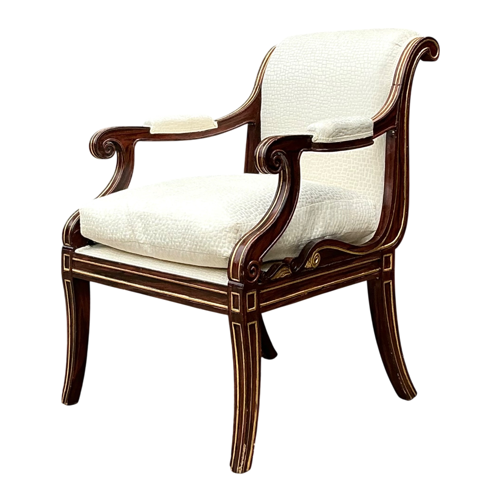 Vintage Gilt Trim Neoclassical Armchair
