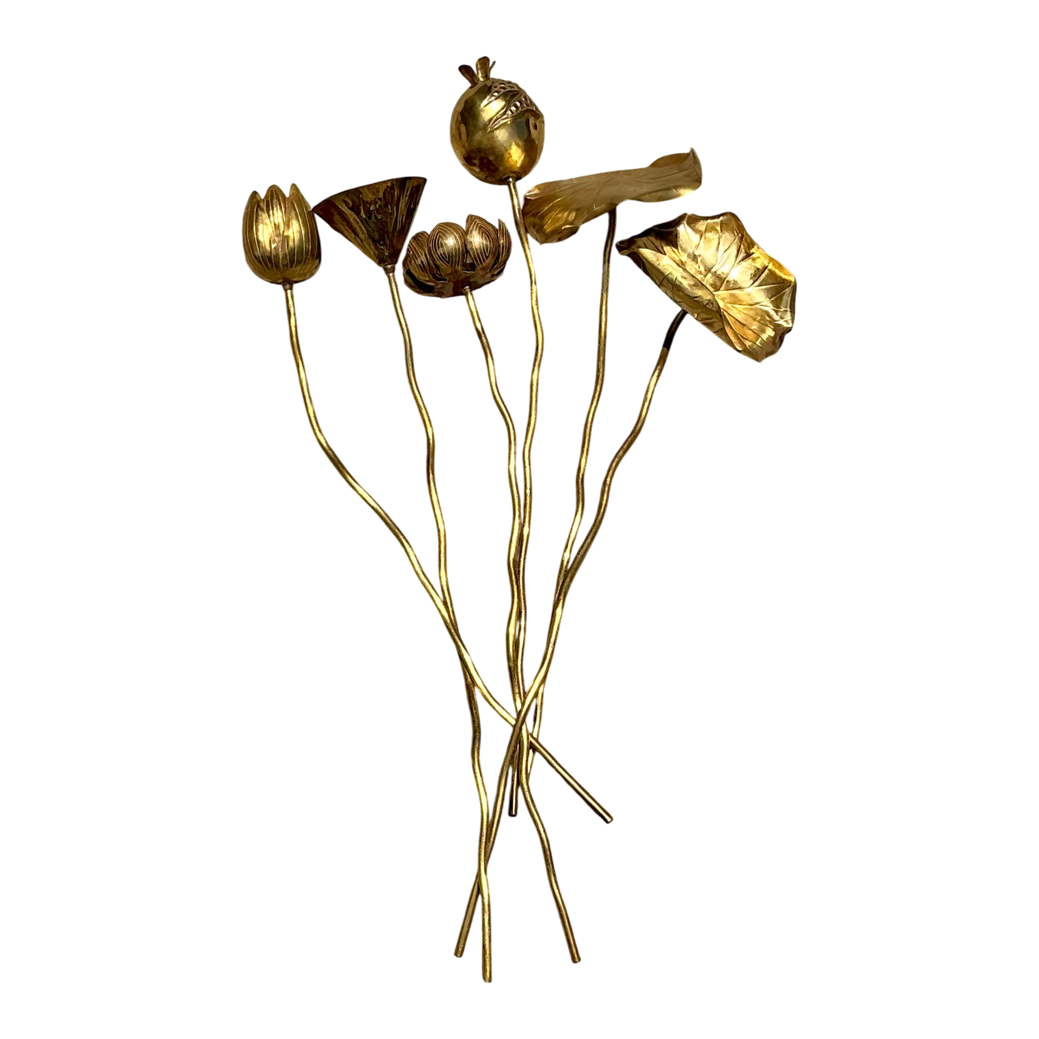 Vintage Brass Botanical Stems