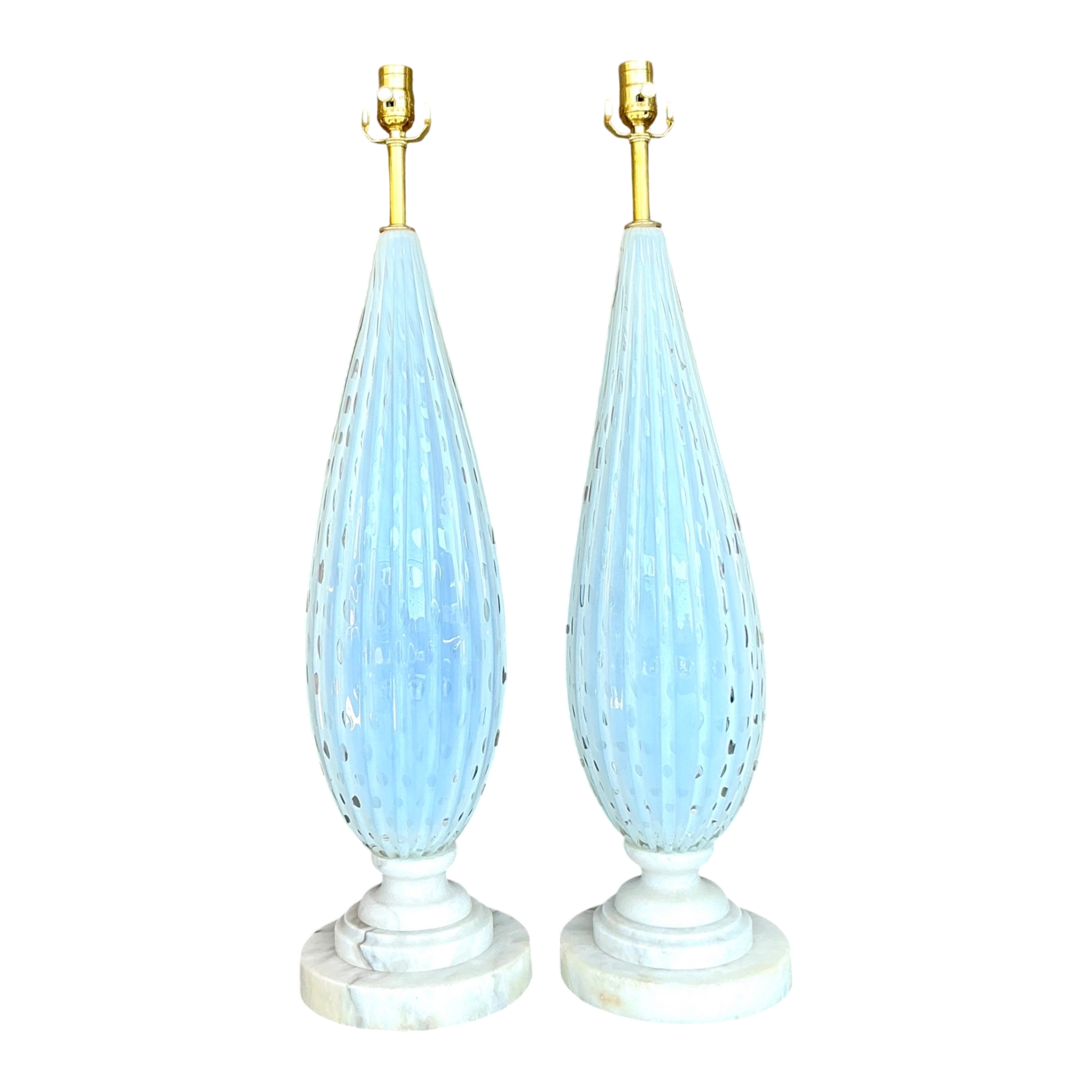 Vintage Murano Glass Table Lamps - A Pair