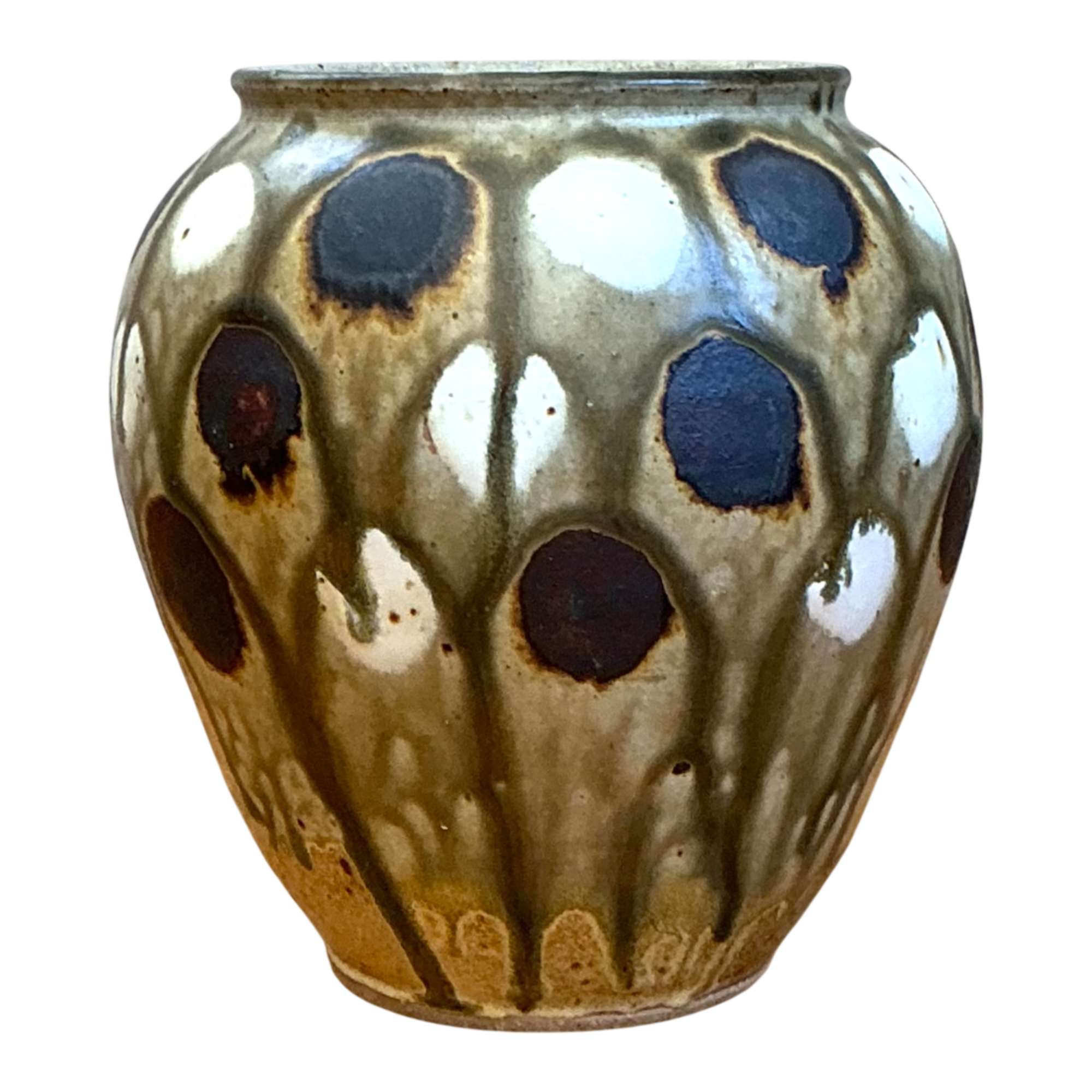 Vintage Handcrafted Polka Dot Ceramic Vase