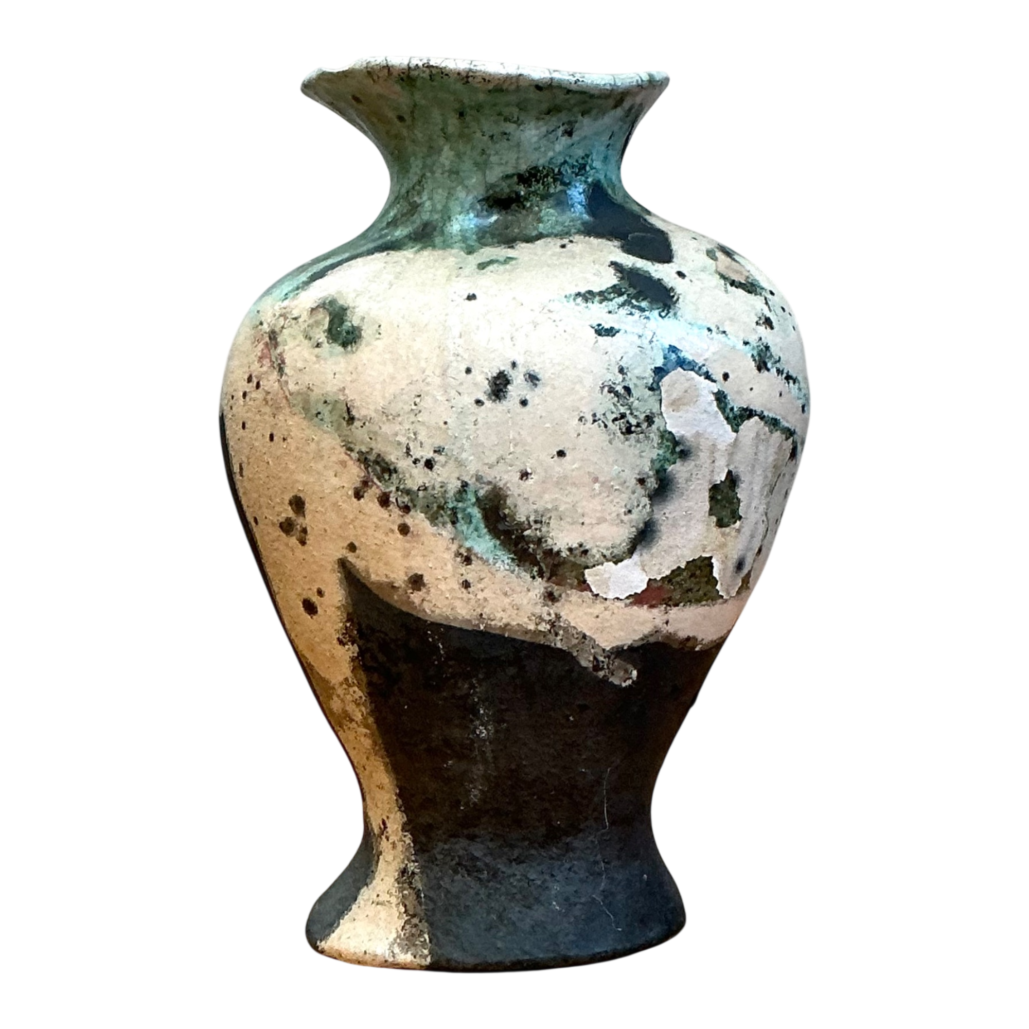 Vintage Abstract Glazed Ceramic Vase