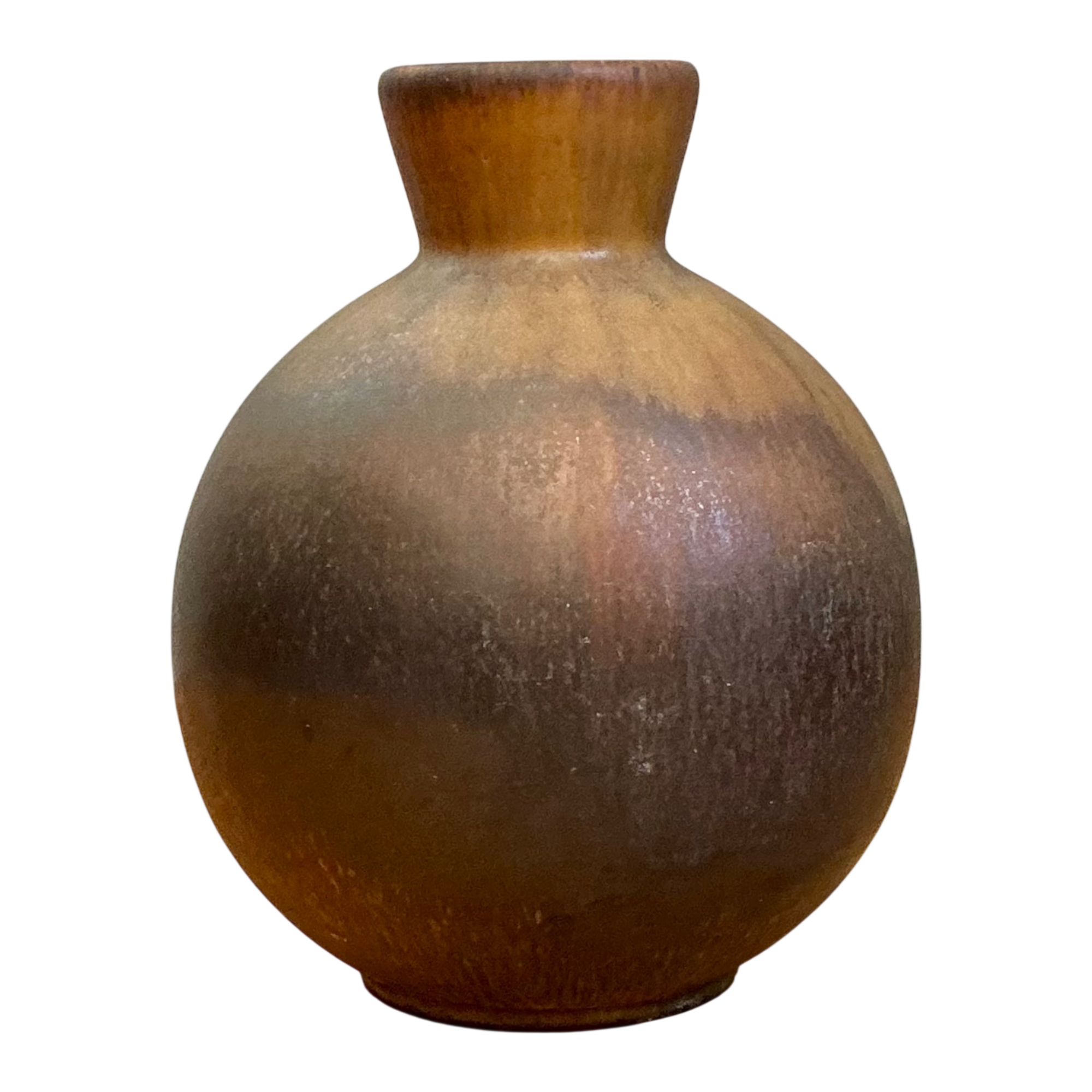 Vintage Brown Glazed Ceramic Vase