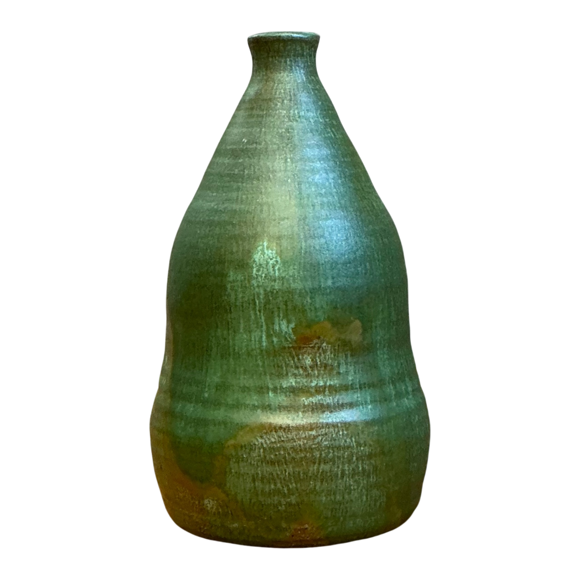 Vintage Green Glazed Studio Pottery Vase
