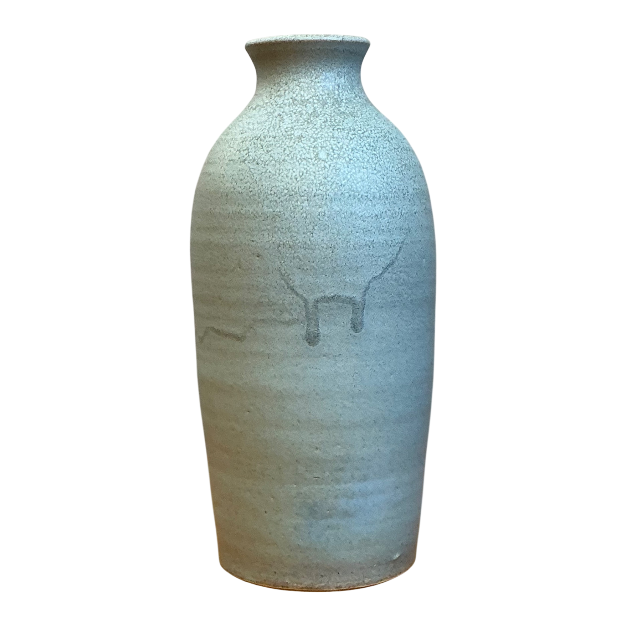 Vintage Blue Glazed Studio Pottery Vase