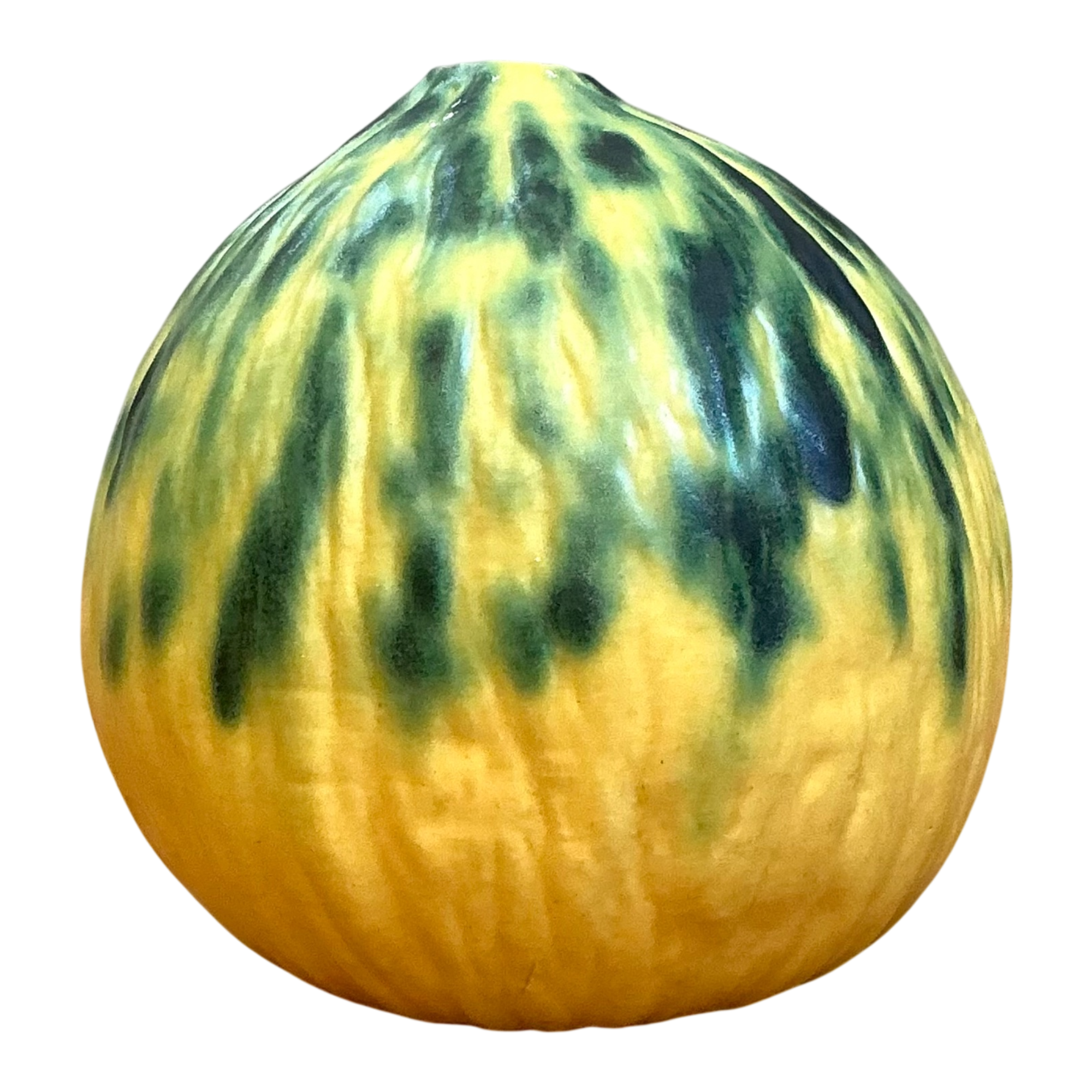 Vintage Yellow and Green Ceramic Gourd