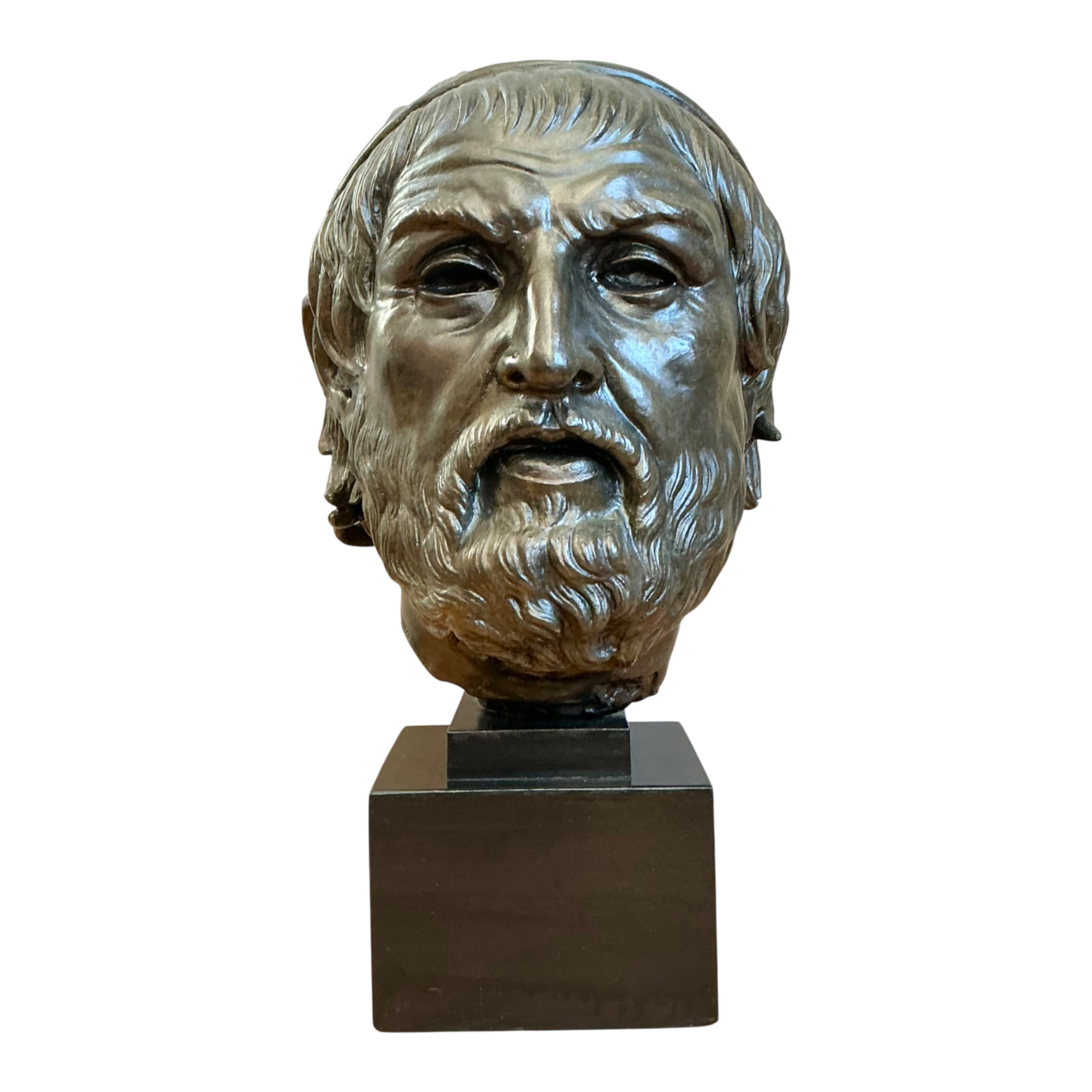Vintage Bronze Classical Bust Sculpture Of Sophocles