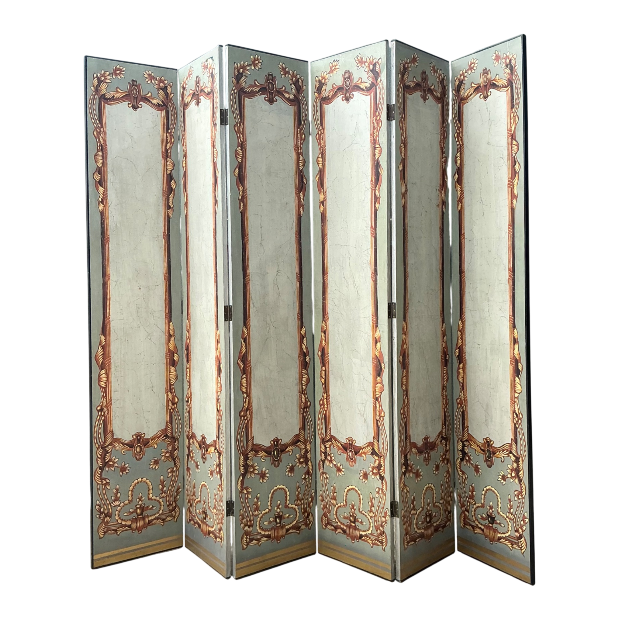 Vintage Neoclassical Paper Folding Screen