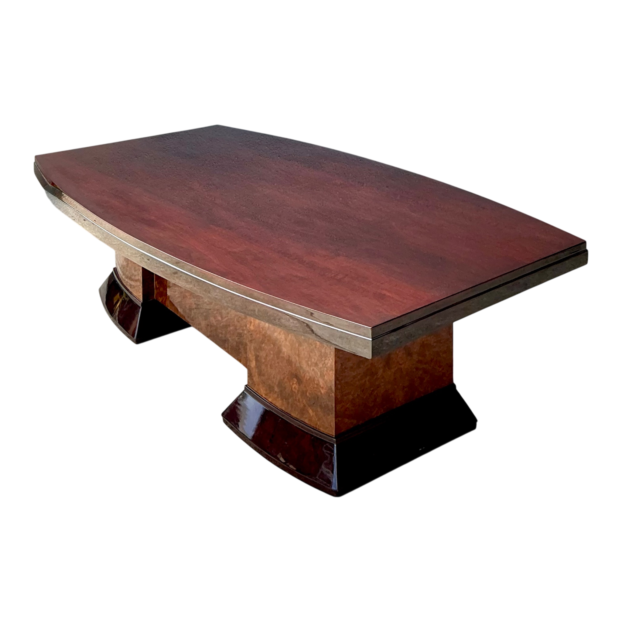 Vintage Custom Deco Two Tone Burl Coffee Table